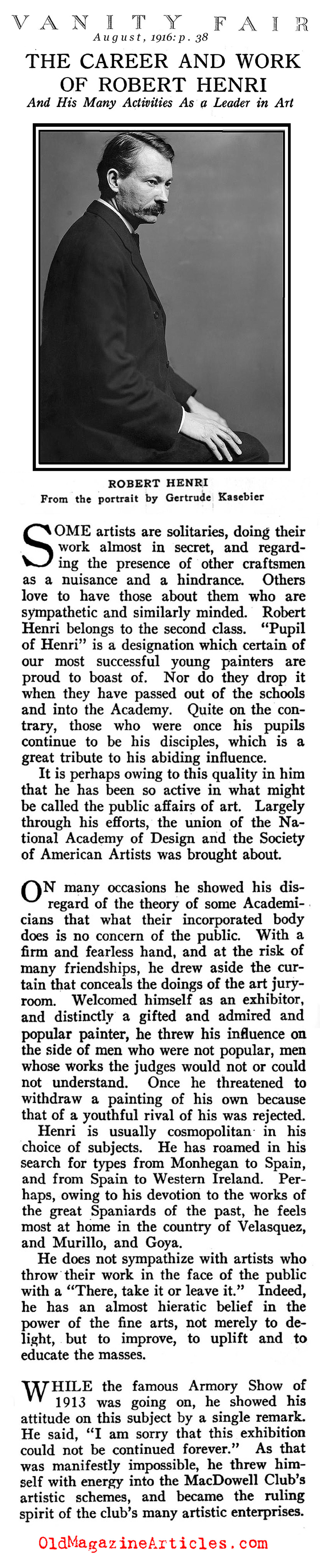 Robert Henri (Vanity Fair Magazine, 1916)